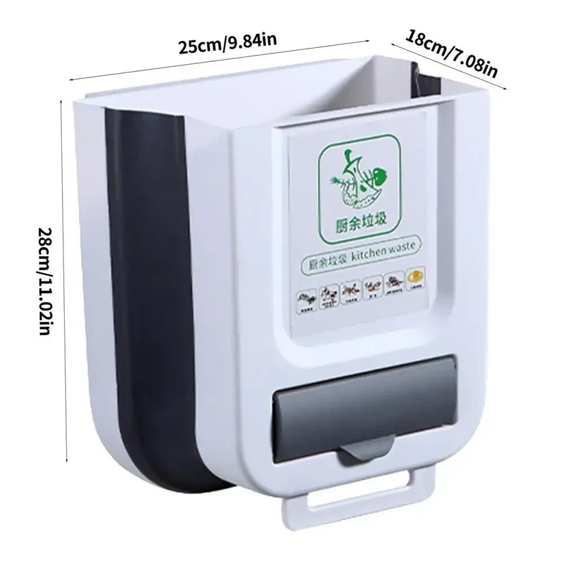 10Lのスリムで折りたたみ可能な壁掛け式ゴミ箱。キッチンキャ - Commercial Kitchen Bin のレビューと価格