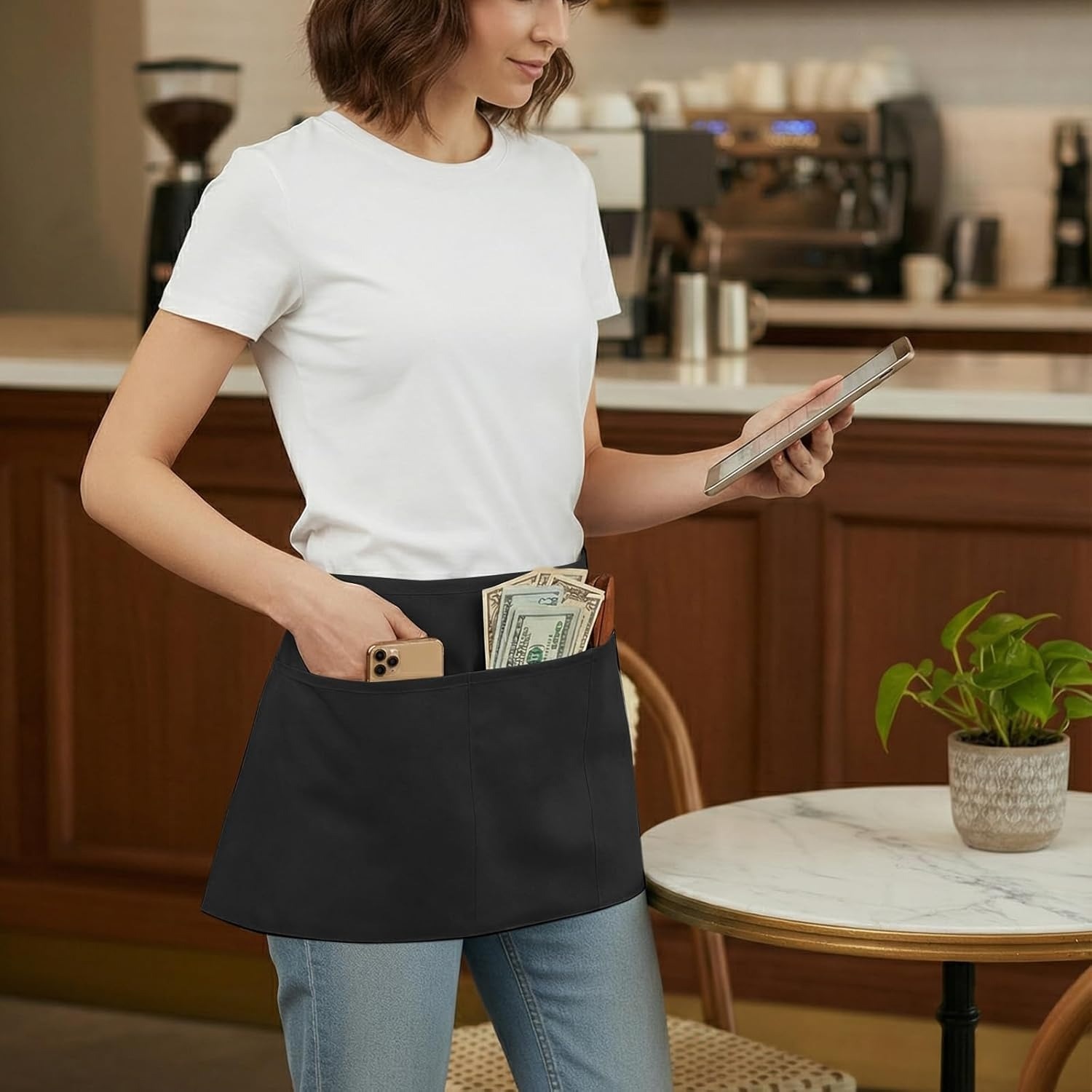 3ポケット付きサーバーエプロン（1パック） – 業務用ブラッ - Commercial Kitchen And Bar のレビューと価格